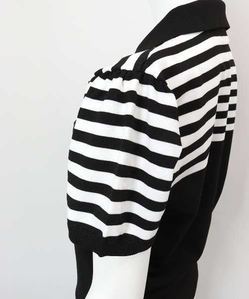 archivio(アルチビオ)の「<LADIES>ボーダー切替ニットポロシャツ(ニット/セーター・レディース・ブラック・S/M)」の17枚目の写真