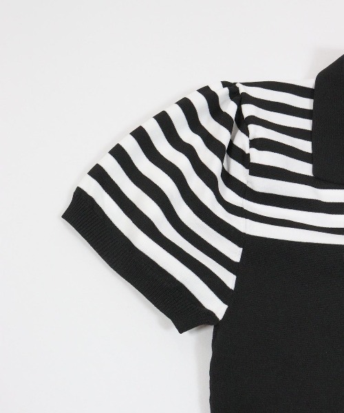 archivio(アルチビオ)の「<LADIES>ボーダー切替ニットポロシャツ(ニット/セーター・レディース・ブラック・S/M)」の18枚目の写真