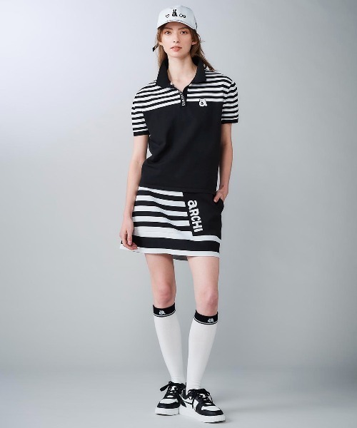 archivio(アルチビオ)の「<LADIES>ボーダー切替ニットポロシャツ(ニット/セーター・レディース・ブラック・S/M)」の9枚目の写真