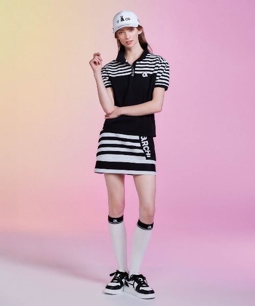 archivio(アルチビオ)の「<LADIES>ボーダー切替ニットポロシャツ(ニット/セーター・レディース・ブラック・S/M)」の11枚目の写真