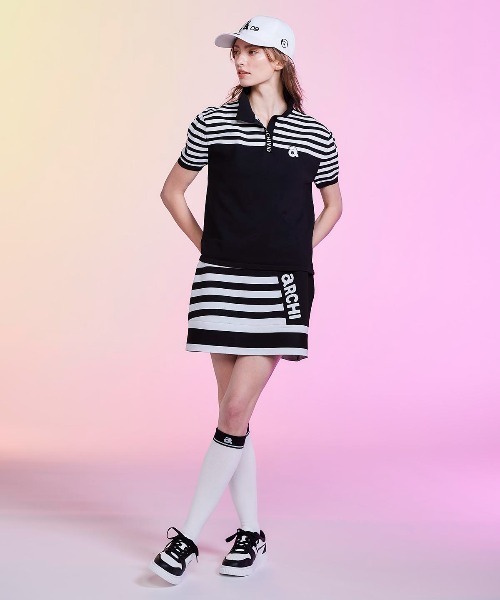 archivio(アルチビオ)の「<LADIES>ボーダー切替ニットポロシャツ(ニット/セーター・レディース・ブラック・S/M)」の12枚目の写真