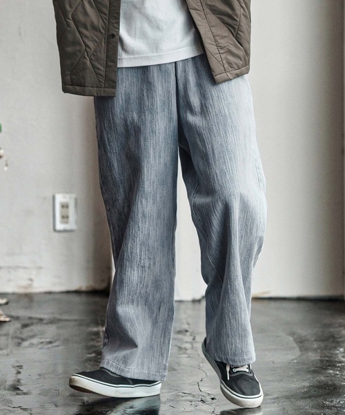 CAMBIO(カンビオ)の「mp13966- Denim Jacquard Wide Straight Pants ワイドストレートパンツ(CAM25AW-012)(その他パンツ・メンズ・ブラック/ネイビー/ライトインディゴブルー・L/M/S)」の21枚目の写真