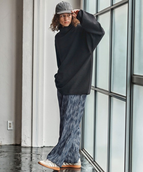 CAMBIO(カンビオ)の「mp13966- Denim Jacquard Wide Straight Pants ワイドストレートパンツ(CAM25AW-012)(その他パンツ・メンズ・ブラック/ネイビー/ライトインディゴブルー・L/M/S)」の10枚目の写真