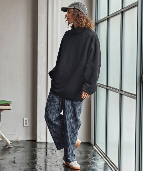 CAMBIO(カンビオ)の「mp13966- Denim Jacquard Wide Straight Pants ワイドストレートパンツ(CAM25AW-012)(その他パンツ・メンズ・ブラック/ネイビー/ライトインディゴブルー・L/M/S)」の11枚目の写真