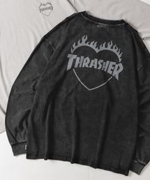 【at】〔THRASHER/スラッシャー〕アソートアート ピグメント ロンT GONZ/SKATE GOAT/FLAME/HEART