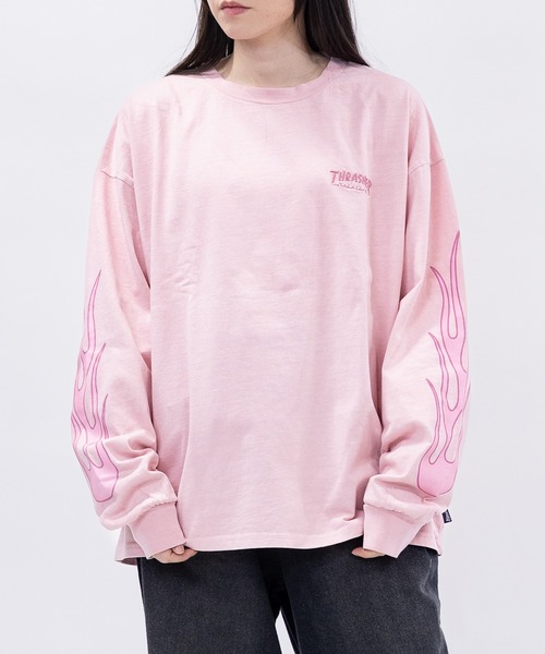 THRASHER（スラッシャー）の「【at】〔THRASHER/スラッシャー〕アソートアート ピグメント ロンT GONZ/SKATE GOAT/FLAME（Tシャツ/カットソー・メンズ・ネイビー/ピンク/ブラウン/チャコールグレー/ライトグレー系2/ライトグレー系1/ブラウン系2/ブラウン系1/グレー系2/ピンク系2/ピンク系1/グレー系1・MEDIUM/LARGE）」の11枚目の写真