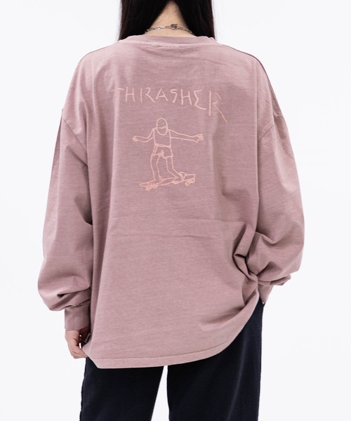 THRASHER（スラッシャー）の「【at】〔THRASHER/スラッシャー〕アソートアート ピグメント ロンT GONZ/SKATE GOAT/FLAME（Tシャツ/カットソー・メンズ・ネイビー/ピンク/ブラウン/チャコールグレー/ライトグレー系2/ライトグレー系1/ブラウン系2/ブラウン系1/グレー系2/ピンク系2/ピンク系1/グレー系1・MEDIUM/LARGE）」の10枚目の写真