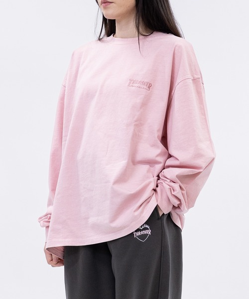 THRASHER（スラッシャー）の「【at】〔THRASHER/スラッシャー〕アソートアート ピグメント ロンT GONZ/SKATE GOAT/FLAME/HEART（Tシャツ/カットソー・メンズ・ネイビー/ピンク/ブラウン/チャコールグレー/ライトグレー系2/ライトグレー系1/ブラウン系2/ブラウン系1/グレー系2/ピンク系2/ピンク系1/グレー系1・MEDIUM/LARGE）」の19枚目の写真