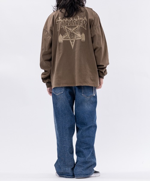 THRASHER（スラッシャー）の「【at】〔THRASHER/スラッシャー〕アソートアート ピグメント ロンT GONZ/SKATE GOAT/FLAME/HEART（Tシャツ/カットソー・メンズ・ネイビー/ピンク/ブラウン/チャコールグレー/ライトグレー系2/ライトグレー系1/ブラウン系2/ブラウン系1/グレー系2/ピンク系2/ピンク系1/グレー系1・MEDIUM/LARGE）」の17枚目の写真