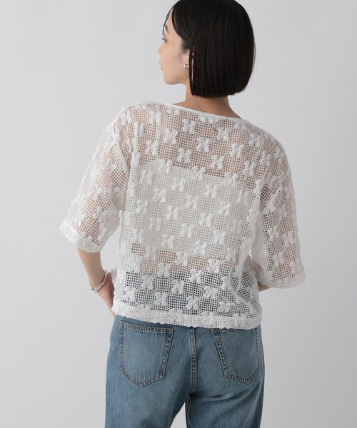 LOWRYS FARM(ローリーズファーム)の「メッシュフラワー2WAYカーディガン 579529(カーディガン/ボレロ・レディース・ブラウン/アイボリー/ブラック・FREE)」の21枚目の写真