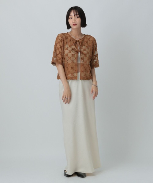 LOWRYS FARM(ローリーズファーム)の「メッシュフラワー2WAYカーディガン 579529(カーディガン/ボレロ・レディース・ブラウン/アイボリー/ブラック・FREE)」の22枚目の写真