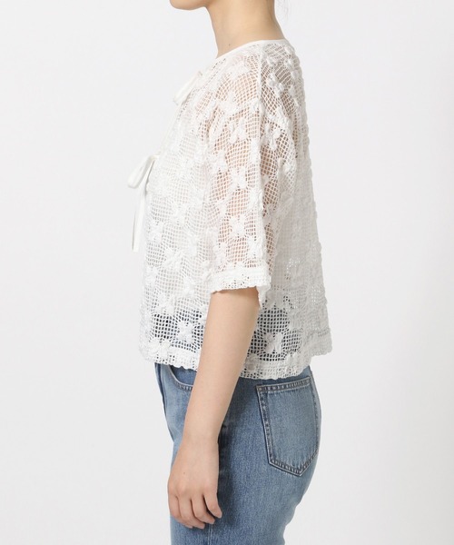 LOWRYS FARM(ローリーズファーム)の「メッシュフラワー2WAYカーディガン 579529(カーディガン/ボレロ・レディース・ブラウン/アイボリー/ブラック・FREE)」の19枚目の写真