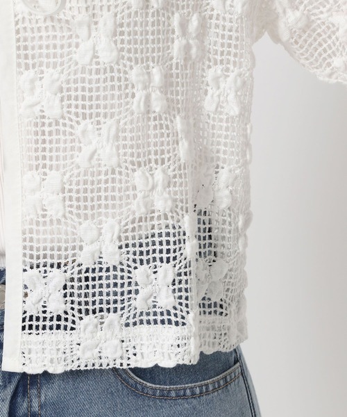 LOWRYS FARM(ローリーズファーム)の「メッシュフラワー2WAYカーディガン 579529(カーディガン/ボレロ・レディース・ブラウン/アイボリー/ブラック・FREE)」の11枚目の写真