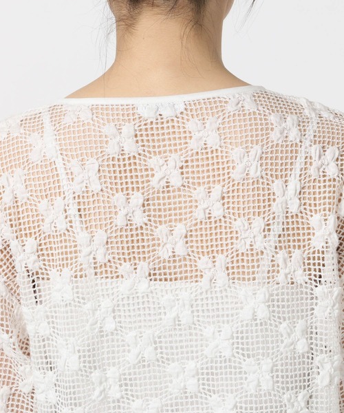 LOWRYS FARM(ローリーズファーム)の「メッシュフラワー2WAYカーディガン 579529(カーディガン/ボレロ・レディース・ブラウン/アイボリー/ブラック・FREE)」の12枚目の写真