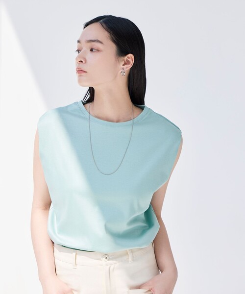 BIANCA（ビアンカ）の「【着回し抜群】エアリータックカットソー（Tシャツ/カットソー・レディース・ネイビー/グリーン/キャメル・38）」の2枚目の写真