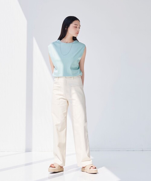 BIANCA（ビアンカ）の「【着回し抜群】エアリータックカットソー（Tシャツ/カットソー・レディース・ネイビー/グリーン/キャメル・38）」の13枚目の写真