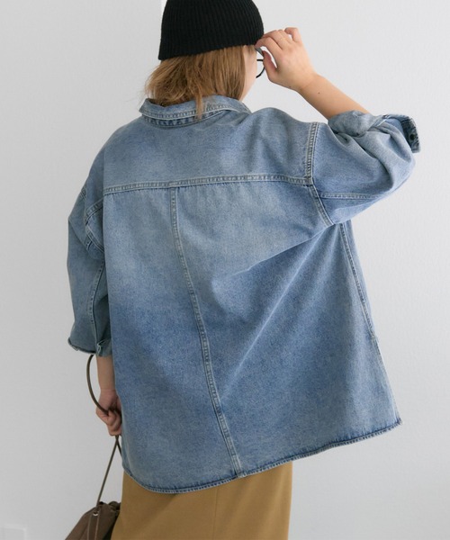 noricorico102企画】ヴィンテージライク デニムチュニックシャツ