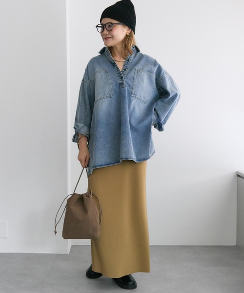 セール】【＠noricorico102企画】ヴィンテージライク デニムチュニック