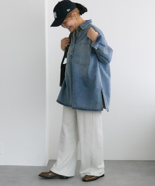 noricorico102企画】ヴィンテージライク デニムチュニックシャツ