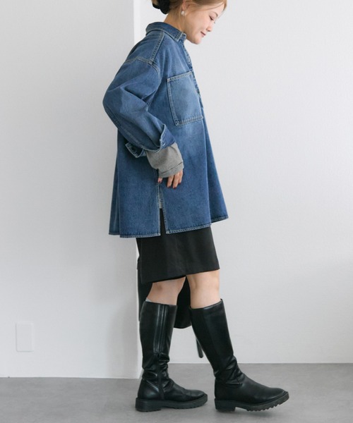 noricorico102企画】ヴィンテージライク デニムチュニックシャツ