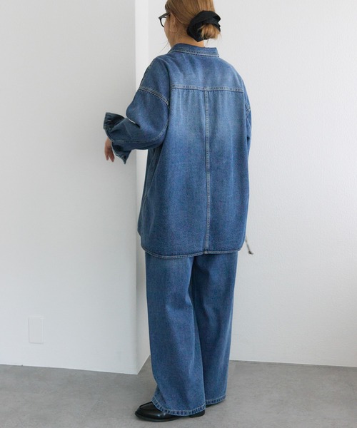 noricorico102企画】ヴィンテージライク デニムチュニックシャツ