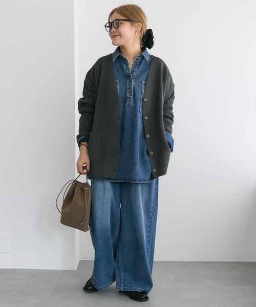 noricorico102企画】ヴィンテージライク デニムチュニックシャツ