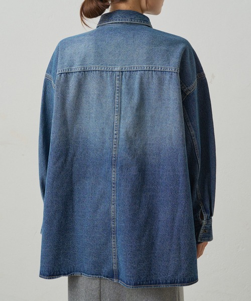 noricorico102企画】ヴィンテージライク デニムチュニックシャツ