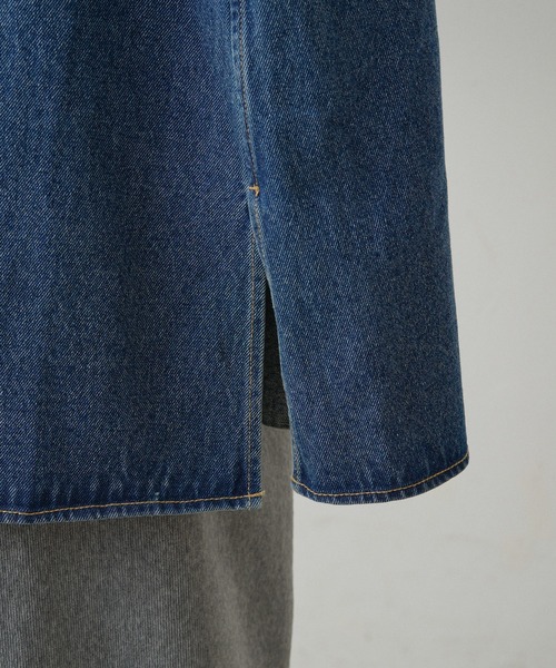 noricorico102企画】ヴィンテージライク デニムチュニックシャツ