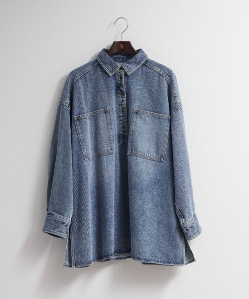 セール】【＠noricorico102企画】ヴィンテージライク デニムチュニック