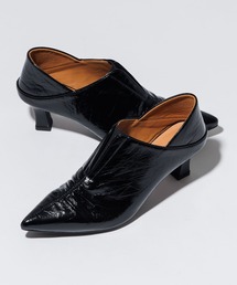 【Ameri】CONSTRUCTIVE HEEL BABOUCHE / ブラック CONSTRUCTIVE HEEL BABOUCHE（パンプス）｜Ameri（アメリ）の