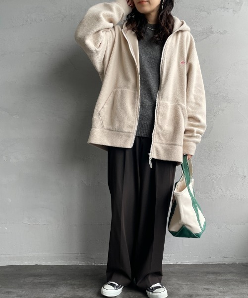 DANTON（ダントン）の「【WEB限定】[DANTON/ダントン] ポーラテック ボアフリースジップパーカー（その他アウター・レディース・ベージュ/アイボリー/ブラック・40/42）」の4枚目の写真