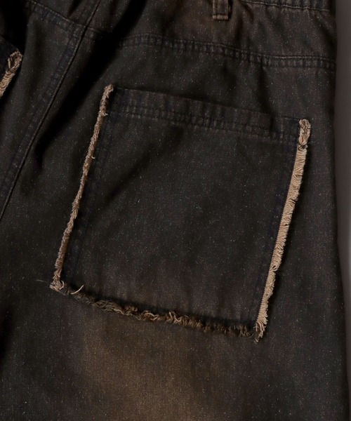 SITRY（シトリー）の「2WAY Double Knee Curve Silhouette Denim ＆ Camouflage Pants/ダブルニー カーブデニムパンツ ワイドデニムパンツ（デニムパンツ・メンズ・ブラック/グリーン系その他・M/L）」の14枚目の写真