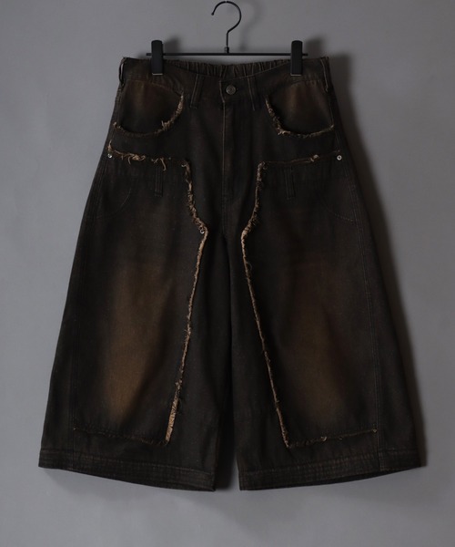 SITRY（シトリー）の「2WAY Double Knee Curve Silhouette Denim ＆ Camouflage Pants/ダブルニー カーブデニムパンツ ワイドデニムパンツ（デニムパンツ・メンズ・ブラック/グリーン系その他・M/L）」の21枚目の写真