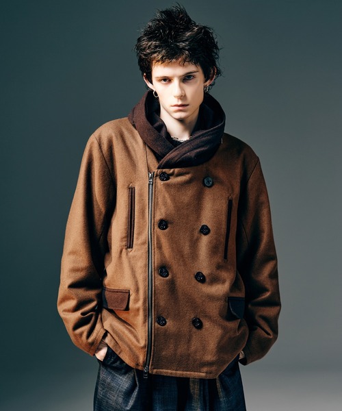 glamb（グラム）の「Carol Pea Coat / キャロルピーコート（ピーコート・メンズ・グレー/ブラウン/ネイビー・S/M/L）」の10枚目の写真