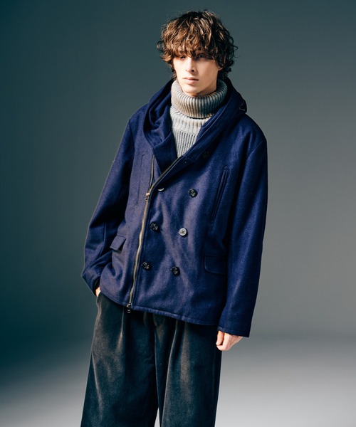 glamb（グラム）の「Carol Pea Coat / キャロルピーコート（ピーコート・メンズ・グレー/ブラウン/ネイビー・S/M/L）」の13枚目の写真