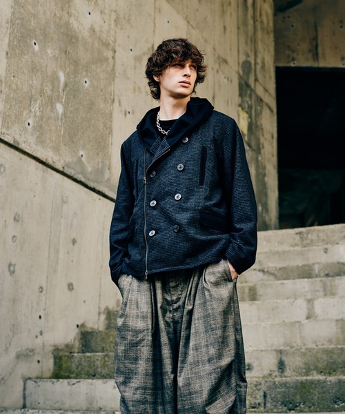 glamb（グラム）の「Carol Pea Coat / キャロルピーコート（ピーコート・メンズ・グレー/ブラウン/ネイビー・S/M/L）」の18枚目の写真