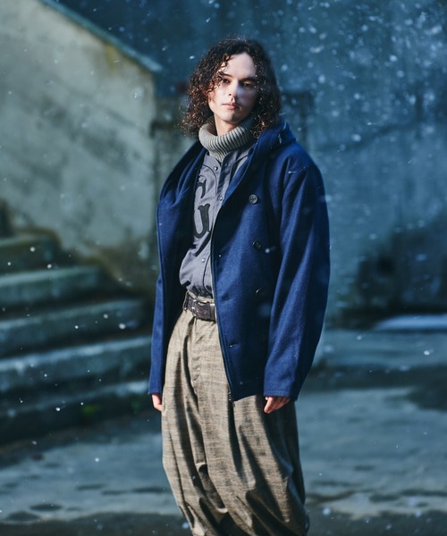 glamb（グラム）の「Carol Pea Coat / キャロルピーコート（ピーコート・メンズ・グレー/ブラウン/ネイビー・S/M/L）」の20枚目の写真