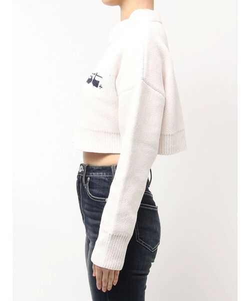 GYDA(ジェイダ)の「Richest ラメベロアモールショートニットトップス(ニット/セーター・レディース・ネイビー/パープル/オフホワイト・FREE)」の6枚目の写真