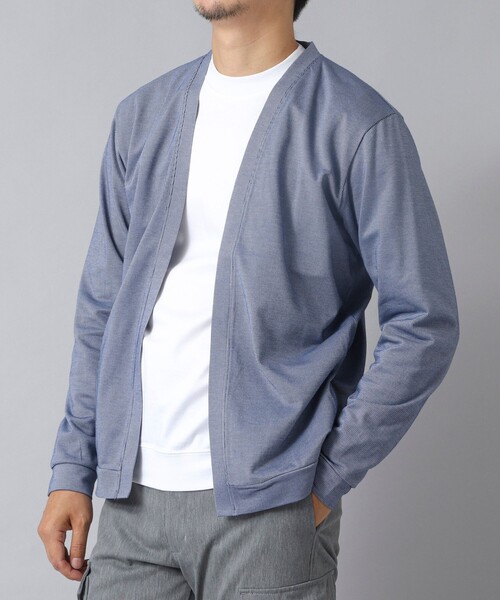 NOLLEY’S（ノーリーズ）の「【ACTIVE SECT】《限定展開》シルケットサーフニットボタンレスカーディガン 25AW（カーディガン/ボレロ・メンズ・ブルー/グレー/ネイビー・M/L/XL/S）」の16枚目の写真