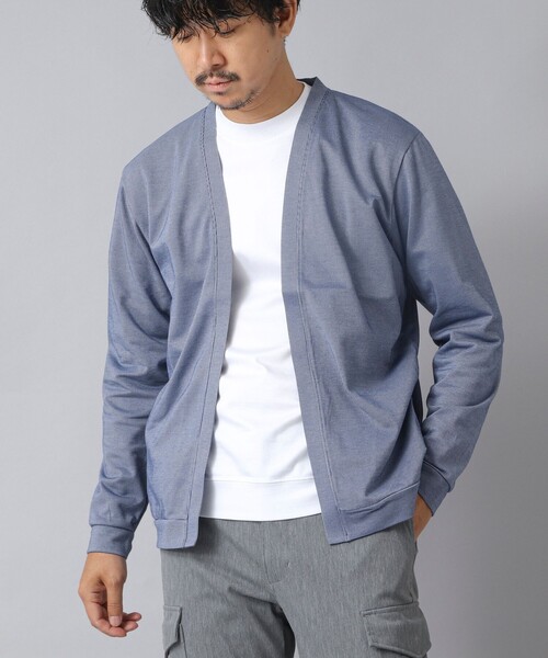 NOLLEY’S（ノーリーズ）の「【ACTIVE SECT】《限定展開》シルケットサーフニットボタンレスカーディガン 25AW（カーディガン/ボレロ・メンズ・ブルー/グレー/ネイビー・M/L/XL/S）」の17枚目の写真