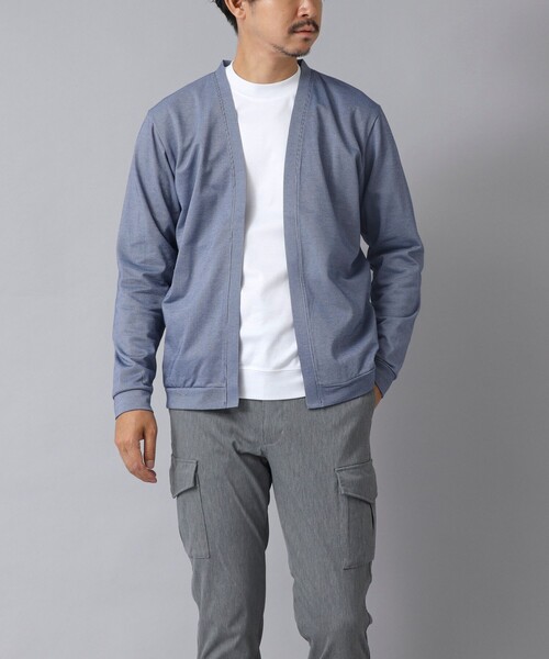 NOLLEY’S（ノーリーズ）の「【ACTIVE SECT】《限定展開》シルケットサーフニットボタンレスカーディガン 25AW（カーディガン/ボレロ・メンズ・ブルー/グレー/ネイビー・M/L/XL/S）」の19枚目の写真