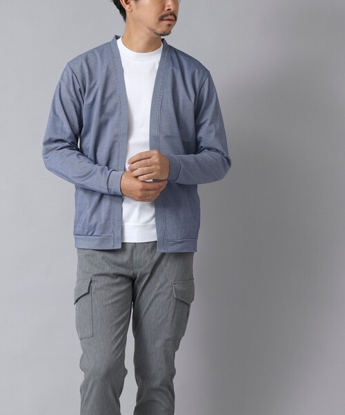 NOLLEY’S（ノーリーズ）の「【ACTIVE SECT】《限定展開》シルケットサーフニットボタンレスカーディガン 25AW（カーディガン/ボレロ・メンズ・ブルー/グレー/ネイビー・M/L/XL/S）」の20枚目の写真