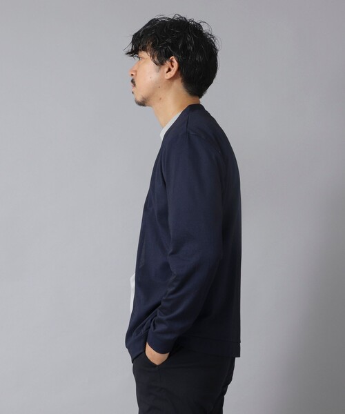 【完売品】SINSSニットポロカーディガン ACTIVE SECT】《限定展開》シルケットサーフニットボタンレス