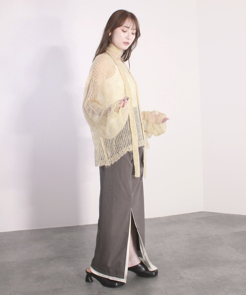 Reurie'(レウリィ)の「【4色展開】ルーズシアータイニット / 長袖 リボンタイ マルチウェイ オーバーサイズ 透け感 シンプル きれいめ 大人 カジュアル カーキ ピンク ベージュ チャコール グレー(ニット/セーター・レディース・ピンク/カーキ/ベージュ/チャコールグレー・FREE)」の22枚目の写真