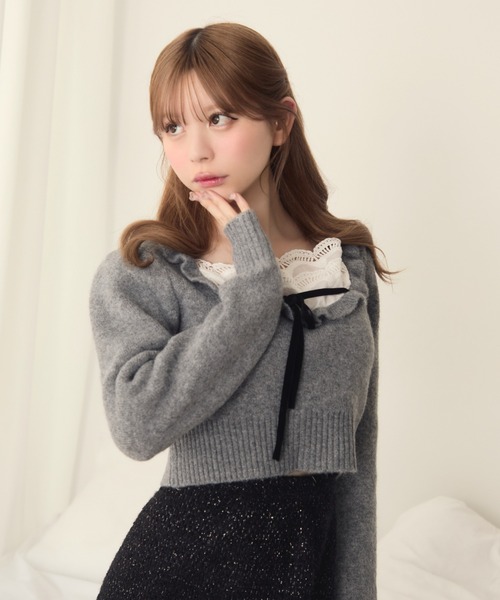 フロントフリルリボンニット（ニット/セーター）｜TITTY&CO.（ティ