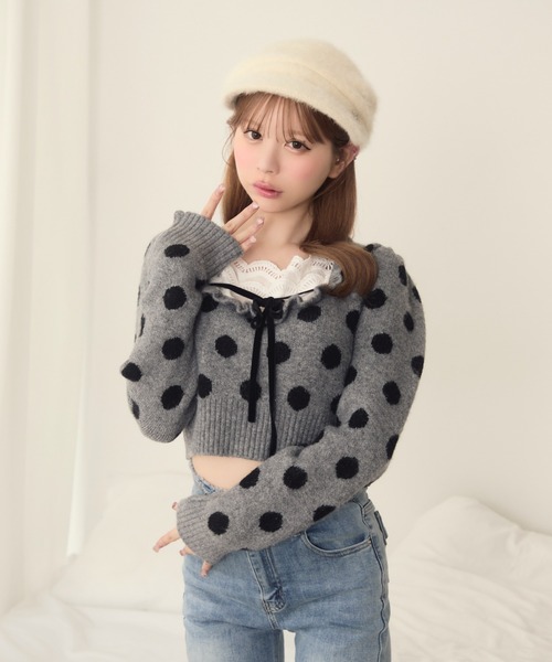 フロントフリルリボンニット（ニット/セーター）｜TITTY&CO.（ティ