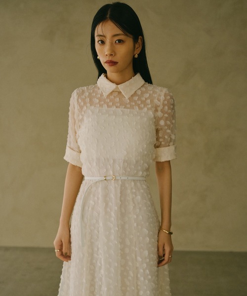 anuans／ジオメジャガードシャツワンピース ジオメジャガードシャツワンピース（ワンピース）｜anuans（ア