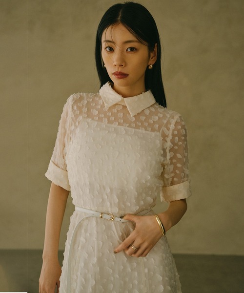 anuans／ジオメジャガードシャツワンピース ジオメジャガードシャツワンピース（ワンピース）｜anuans（ア