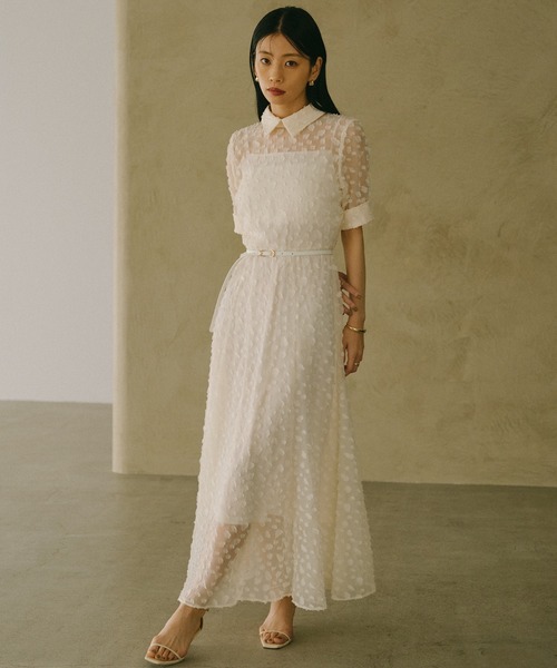 anuans／ジオメジャガードシャツワンピース ジオメジャガードシャツワンピース（ワンピース）｜anuans（ア