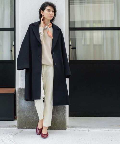 OPAQUE.CLIP（オペークドットクリップ）の「カシミヤブレンドウールチェスターコート（チェスターコート・レディース・キャメル/ブラック・36/38/40/42）」の4枚目の写真